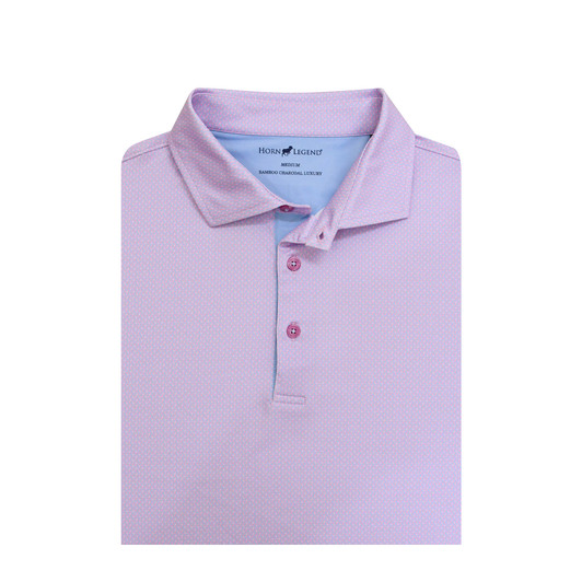 Ripple Performance Polo - Rose Quartz with Light Blue