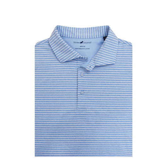 SMU Script Heather Stripe Performance Polo