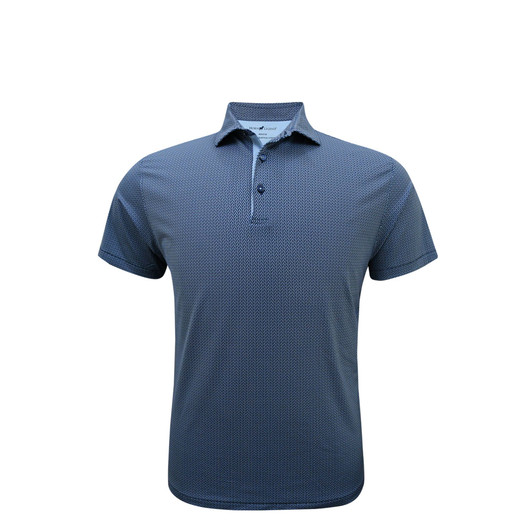 Ripple Performance Polo - Navy with Light Blue