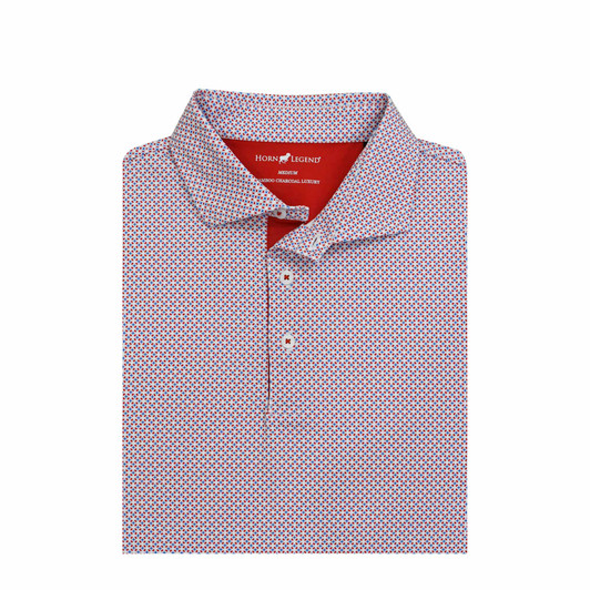 Lisbon Performance Polo - Red, White & Blue