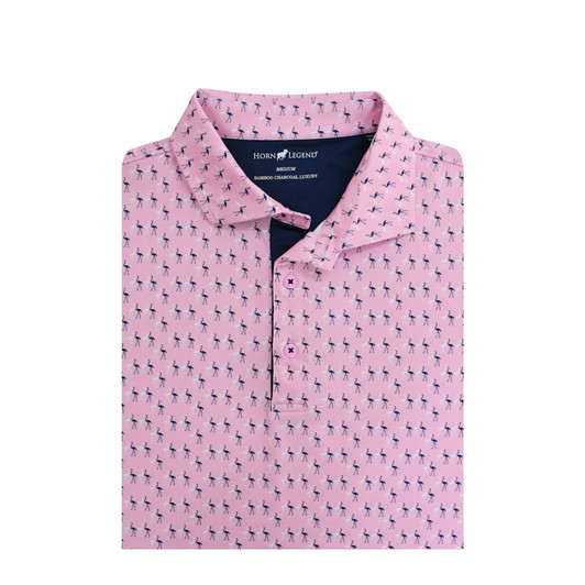 Flamingo Performance Polo - Rose Quartz with Navy