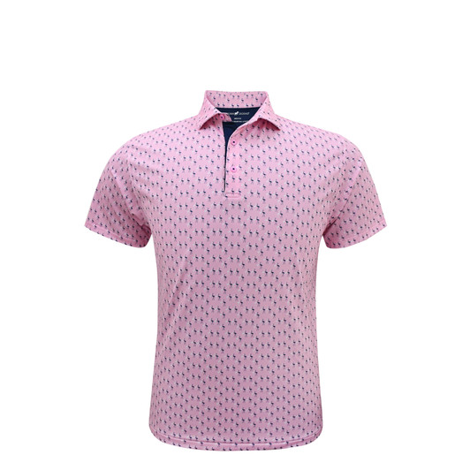 Flamingo Performance Polo - Rose Quartz with Navy