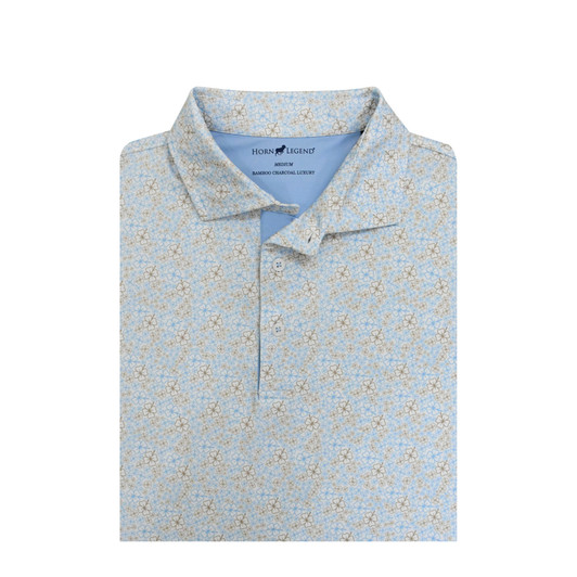 Lucky Performance Polo - Light Blue & Sand