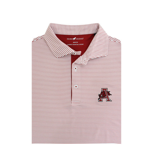 Arkansas Razorbacks Vintage 1974 1/4 Stripe Performance Polo - White