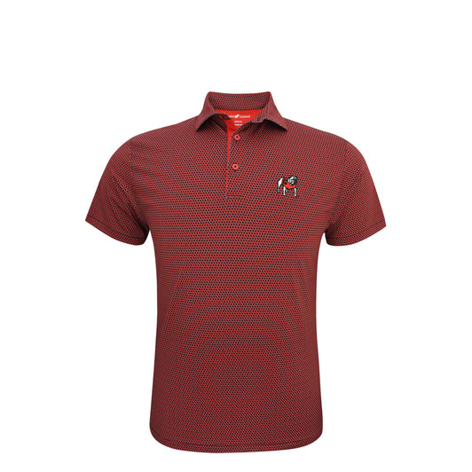 Georgia Standing Bulldog Interlink Polo - Black & Red