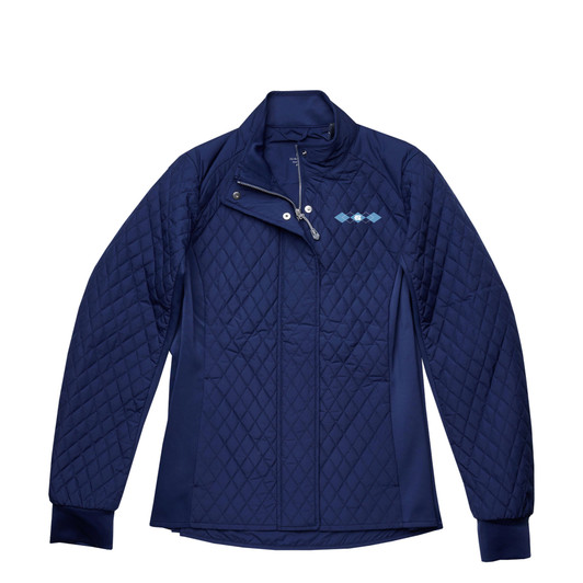 North Carolina Tar Heels Women's Argyle Logo Full Zip Quilted Jacket - Navy