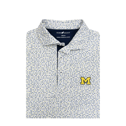 Michigan Wolverines Wordmark Polo - White