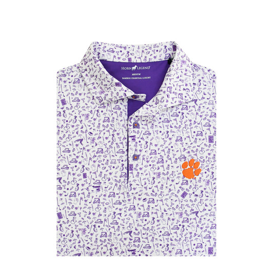 Clemson Tigers Mulligan Polo - White with Purple