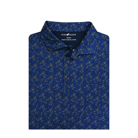Lucky Performance Polo - Navy with Royal & Grey