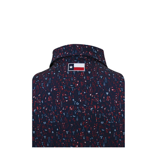 Pub Crawl Performance Polo with Texas Flag - Navy