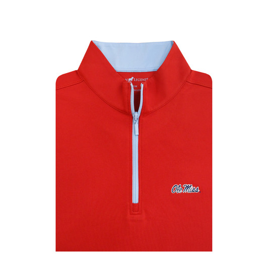 Ole Miss Mid Weight Stretchable Performance Pullover - Red