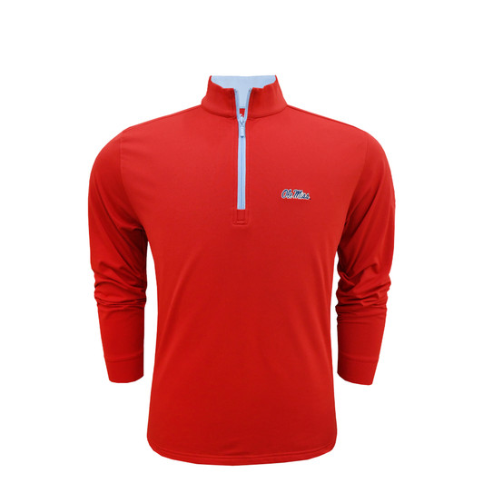 Ole Miss Mid Weight Stretchable Performance Pullover - Red