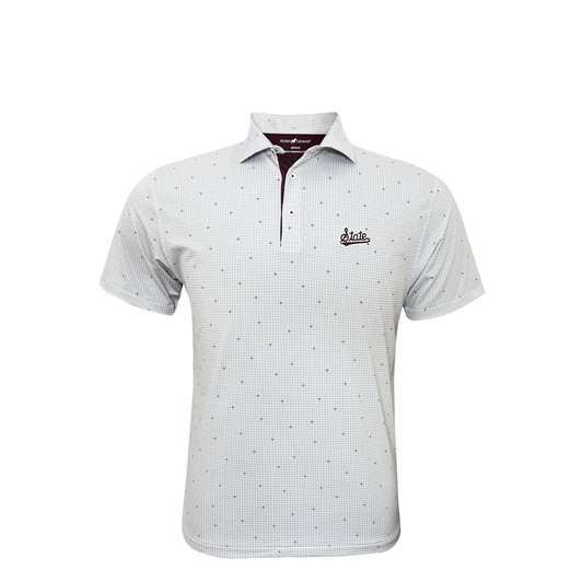 Mississippi State Baseball Script Lydian Lion Polo - White with Grey