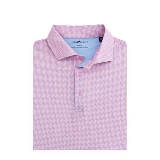 Crossways Performance Polo - Rose Quartz with Light Blue