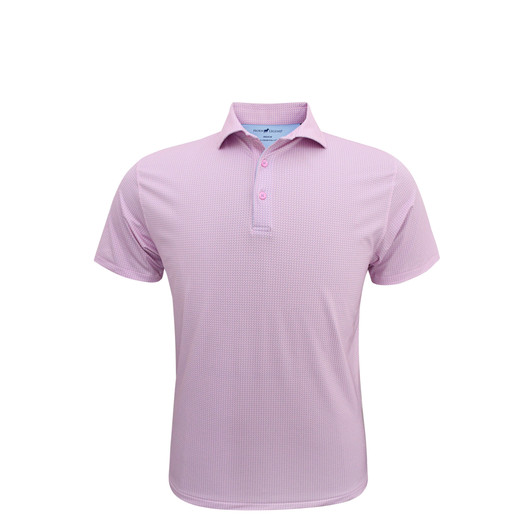 Crossways Performance Polo - Rose Quartz with Light Blue