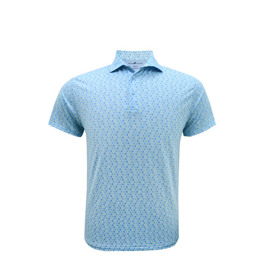 Barrels Performance Polo - Aqua with Light Blue
