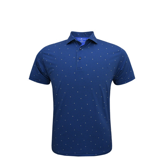 Lydian Lion Performance Polo - Navy with Blue and White