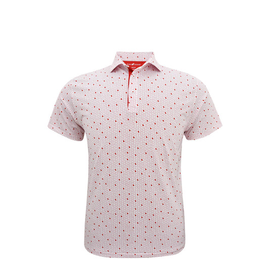 Georgia Inspired Micro State Performance Polo - White with Red