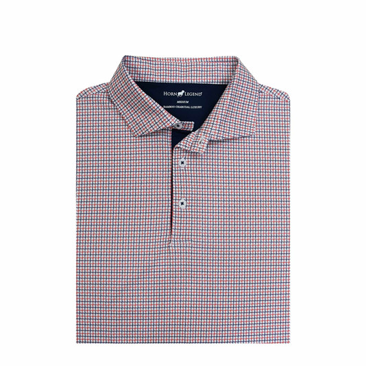 Wavepane US Flag Performance Polo - White with Navy & Red