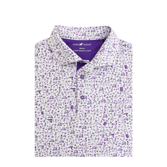Mulligan Performance Polo - White with Purple