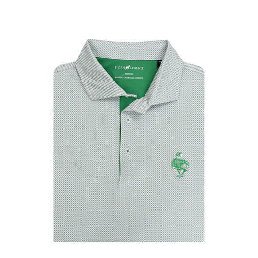 North Texas Mean Green Scrappy Crossways Polo - White with Grey and Green
