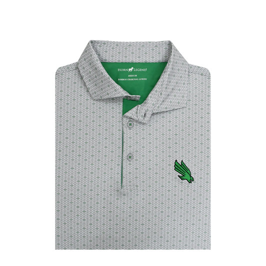 North Texas Mean Green Spiral Polo - Grey