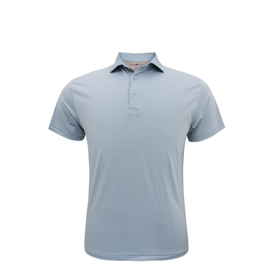 Medallions Performance Polo - Light Blue with Sand