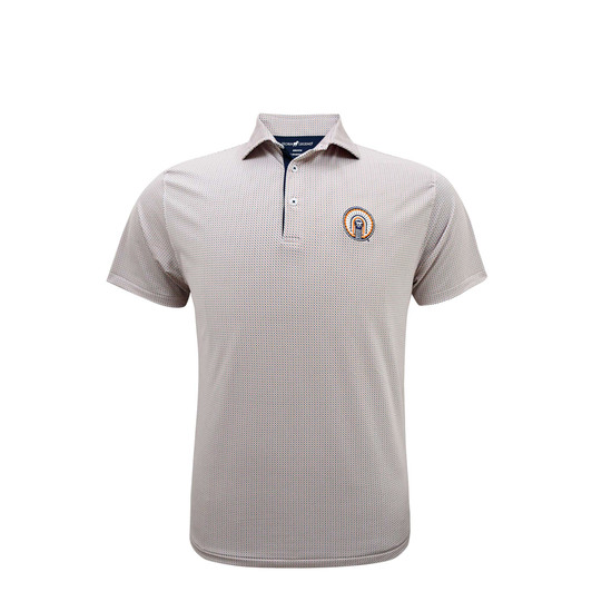 Illinois Vintage Chief Illiniwek Heather Stripe Performance Youth Polo - White