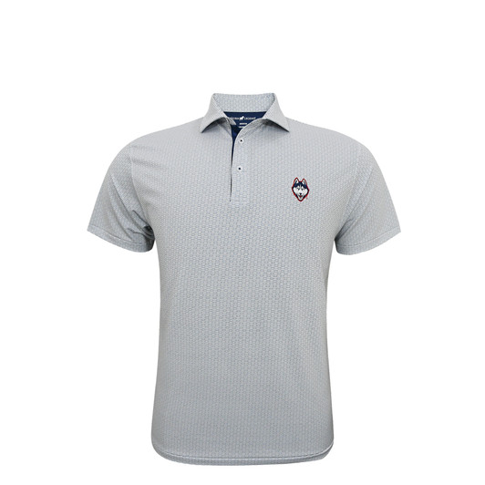 UConn Huskies Bracket Polo - White with Grey & Navy