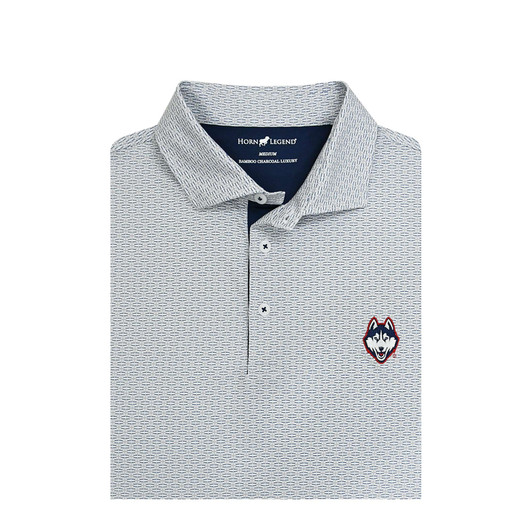 UConn Huskies Bracket Polo - White with Grey & Navy