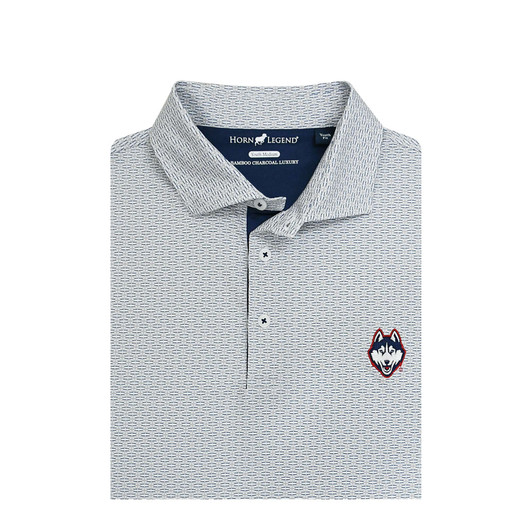 UConn Huskies Bracket Youth Polo - White with Grey & Navy