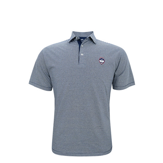 UConn Huskies Mini Stripe Cotton Polo - Navy
