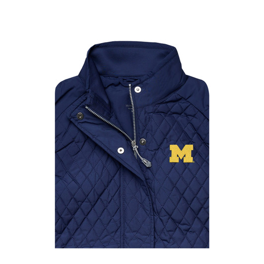 Michigan Wolverines Women’s Full Zip Quilted Vest - Navy
