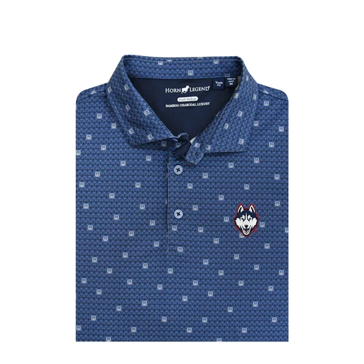 UConn Huskies Hoopin' Youth Polo - Moonlight with Navy & Grey