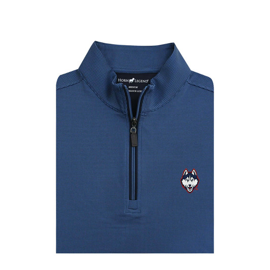 UConn Huskies Shepherd PrestigeZip Pullover - Moonlight with Navy
