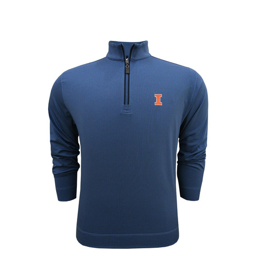 Illinois Fighting Illini Shepherd PrestigeZip Pullover - Moonlight with Navy