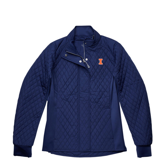 Illinois Fighting Illini Women’s Full Zip Quilted Jacket - Navy