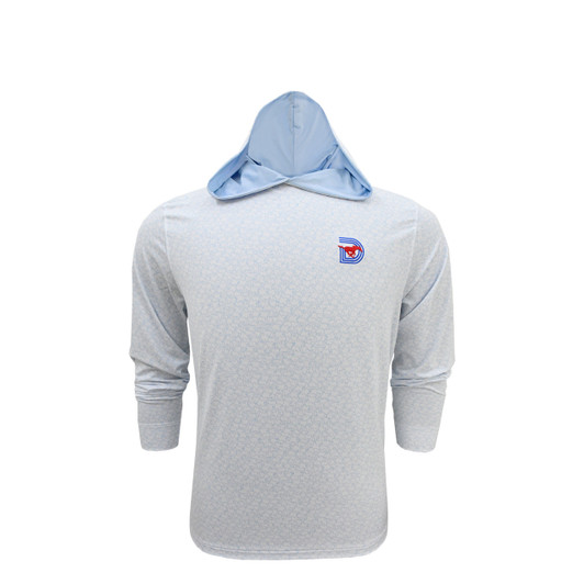 SMU Mustangs Texas Inspired Jigsaw Youth Hoodie - White with Light Blue