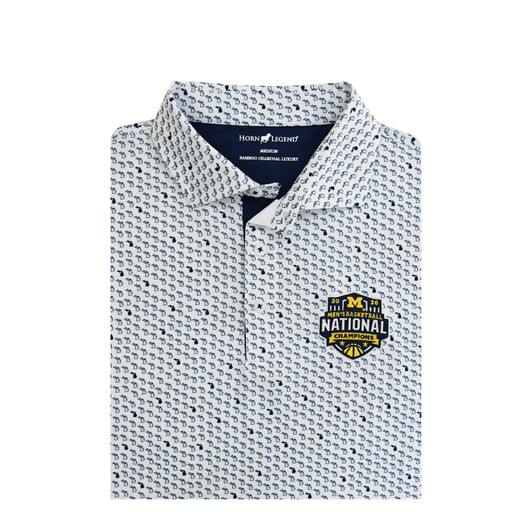 Michigan Wolverines 2026 NCAA Men's Basketball National Champions Micro State Polo - White