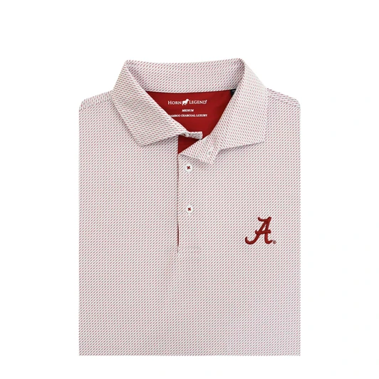 Alabama Crimson Tide Crossways Polo - White with Crimson & Grey