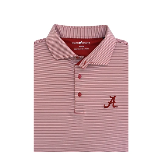 Alabama Crimson Tide 1/24 Stripe Polo - Crimson