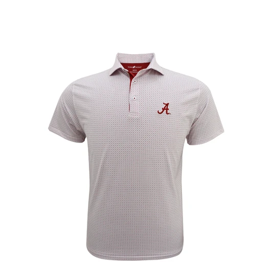 Alabama Crimson Tide Henna Polo - White with Crimson & Grey