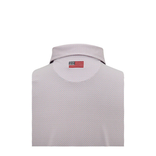 Checkers US Flag Performance Polo - White with Blue & Red