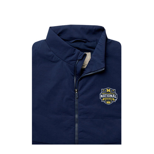 Michigan Wolverines 2026 NCAA Men's Basketball National Champions Napa Lightweight Full-Zip Vest - Navy