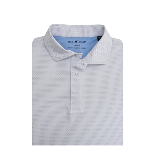 Checker Performance Polo - White with Light Blue & Rose Quartz