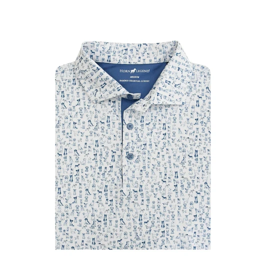 Wingman Performance Polo - White with Moonlight Blue