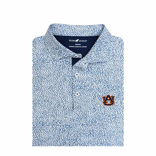 Auburn Tigers Cheerdrop Polo  - White with Light Blue & Navy