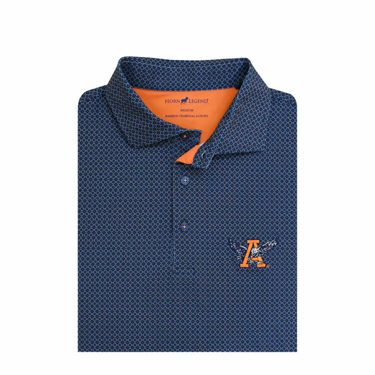 Auburn Tigers Vintage 1976 Henna Polo - Navy with Light Blue & Orange