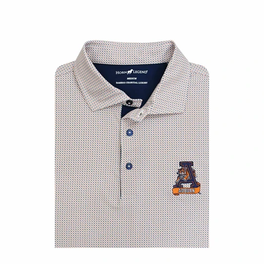 Auburn Tigers Vintage 1985 Crossways Polo - White with Orange & Navy