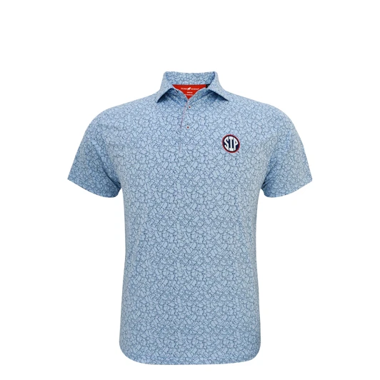 Ole Miss SIP State Inspired Jigsaw Polo - Powder Blue